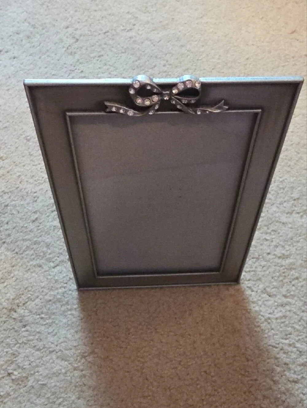 Carr Silver Picture Frame with Bow Accent